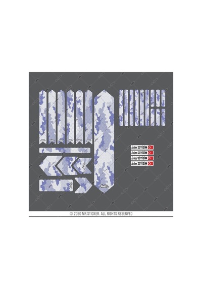 Bcy36 Reflektif Bisiklet Sticker Set Avantaj Paket Lacivert Beyaz