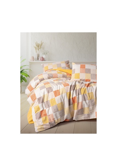 Flanel Tek Kişilik Nevresim Takımı Palm Hardal - 738304848 Hardal - 738304848 Hardal