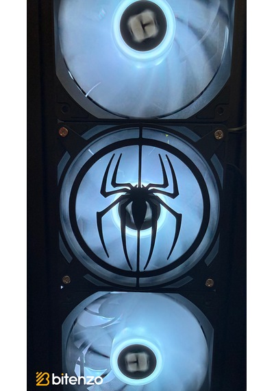 Örümcek Logolu V2 120x120 Mm Pc Fan Kapağı - Masaüstü Bilgisayar Fan Kapağı Siyah