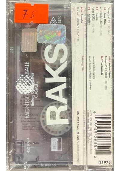 Plak Değildir Kaset Tir Montserrat Caballe Italian Opera Arias