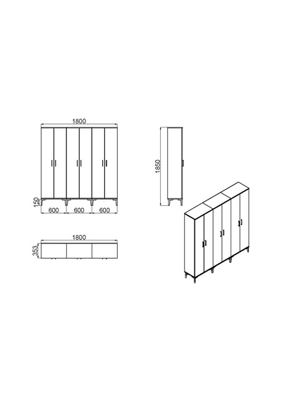Kalender Dekor Alba-1-3-3 Alb01 Portmanto Vestiyer Ayakkabılık