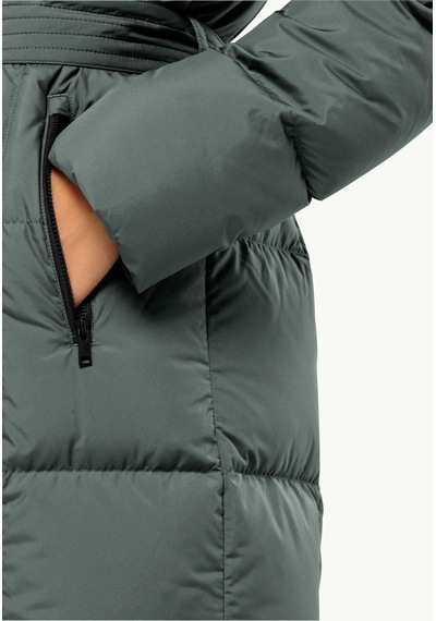 Jack Wolfskin Frozen Lake Coat Kadın Mont-1206132 Slate Green/olive Night/black Taş