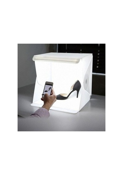 Profesyonel Led Işıklı Mobil Katlanabilir E-ticaret Ürün Fotoğraf Çekim Çadırı 23x24x30 Cm 1adet Beyaz