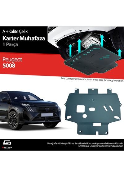 S-dizayn Peugeot 5008 Çelik Karter Muhafaza Koruma 2024 Üzeri A+ Kalite