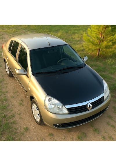 Renault Symbol 2006 2008 Tam Kaput Maskesi Mat Siyah Suni Deri, Şık Ve Koruyucu Tasarım 1 Adet