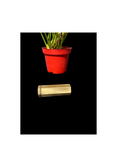 El Yapımı Som Pirinç Tuzluk 2.5x7.5 Cm Şık Ve Dayanıklı Altıgen Tasarım Gold