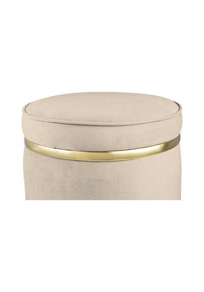 Zerafet Gold Kaplama Luxery Puf- Krem Babyface Kumaş Pofuduk Oturma Pufu&makyaj Pufu&bench