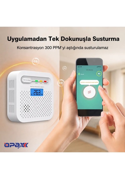 Opax Y100a-aa-w Wifi Karbonmonoksit Dedektörü Ve Co Alarmı