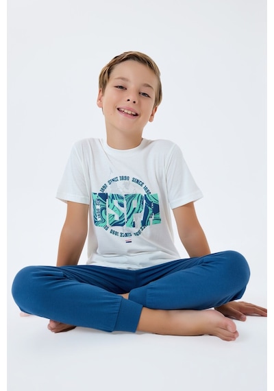 U.S. Polo Assn. U.s. Polo Assn. Erkek Çocuk Beyaz Pijama Takım Us2413-c-v2