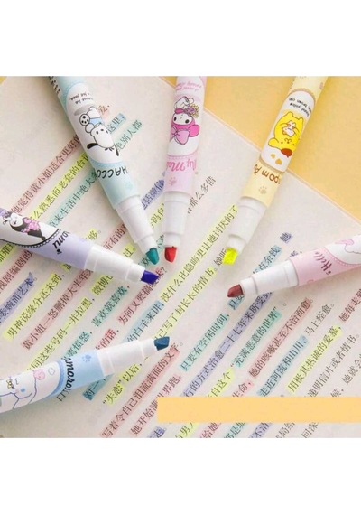 6 Adet Sanrio Neon Fosforlu Kalem Seti Çok Renkli