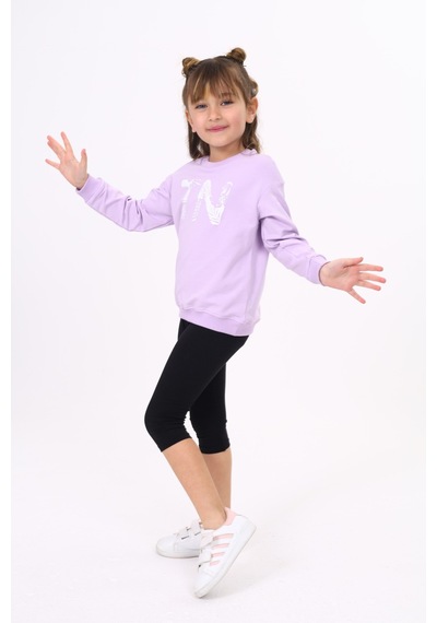 Toontoy Kız Çocuk Relax Fit Bisiklet Yaka Hafif Düşük Omuz Baskılı Sweatshirt - 2 İplik Lila Toontoy Kız Çocuk Relax Fit Bisiklet Yaka Hafif Düşük Omuz Baskılı Sweatshirt - 2 İplik Lila