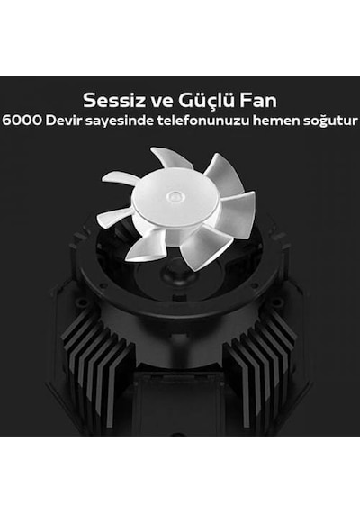 Coofbe RGB Led Işıklı Type C Kablolu Telefon Soğutma Fanı, 6000 D