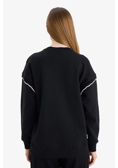 Defacto Regular Fıt Bisiklet Yaka Sweatshirt Tunik G9241ax26spbk81 Siyah-bk81