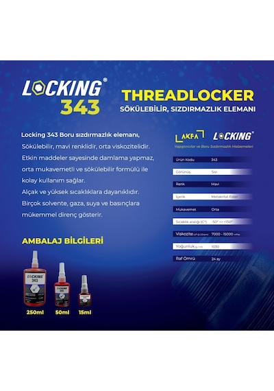 Locking 343 Sıvı Conta 250 Ml