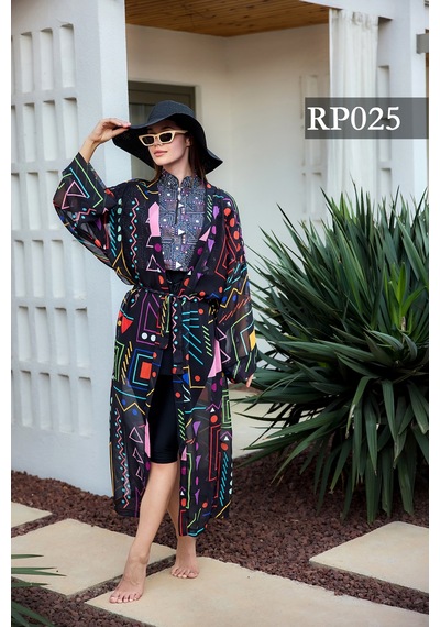 Remsa Canan Şifon Kimono Pareo Rms-rp025-26 Siyah