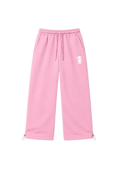 Zaee Street Alien Nakışlı Ayarlanabilir Paça Premium Baggy Eşofman Altı Pembe