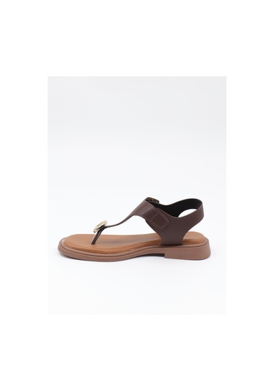 Nesilshoes Nesil Shoes Dvm 219 Kahve Tokası Cırtlı Parmak Arası Sandalet