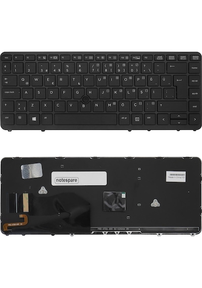 Hp Uyumlu Elitebook 850 G1 H5g11ea , 850 G1 H5g33ea Klavye Tr Işıklı Siyah Çerçeveli