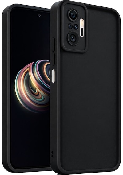 Mi Redmi Note 10 Pro Ve Redmi Note 10 Pro Max Uyumlu Kamera Çıkıntılı Mat Silikon Telefon Kılıfı Siyah