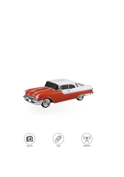 Torima D87 Bluetooth Hoparlör Retro Klasik Araba Tasarımlı 10w Fm Usb Selfie Speaker Turuncu