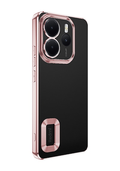 Mobilteam Redmi Note 14 4g Kılıf Kamera Korumalı Logo Gösteren Omega Kapak - Gold Altın