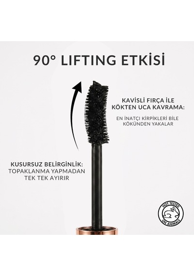 Superlash Bewitching 90 Lifting Etkili Maskara 13 Ml Rose Gold Taşlı Tasarım, Suya Dayanıklı Dikleştirici Maskara 000 Black