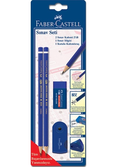 Faber-Castell Sınav Seti 2 Kalem + Silgi + Kalemtraş Blister