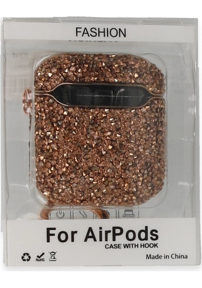 Apple, Uyumlu AirPods 2 2.nesil Mira Taşlı Kılıf - Rose Gold