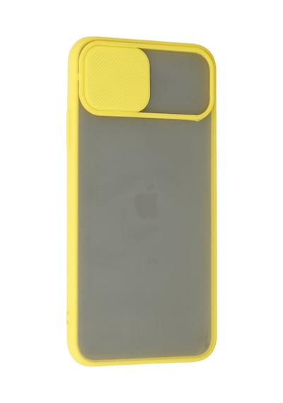 Apple iPhone  Uyumlu,  11 Pro Max Kılıf Palm Buzlu Kamera Sürgülü Silikon - Sarı