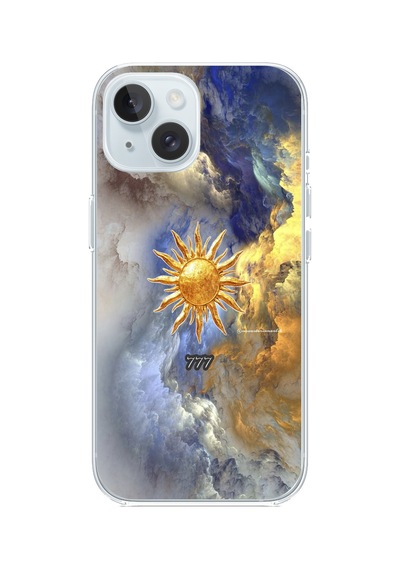 Apple Uyumlu iPhone 15  777 Güneş Ve Bulut Tasarım Baskılı Silikon Kılıf Renkli