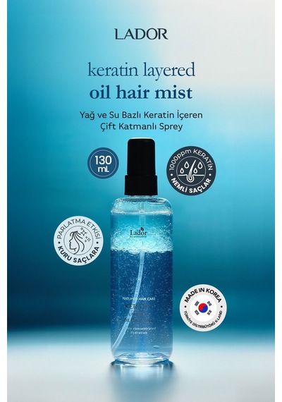 Lador Keratin İçeren Isı Koruyucu Onarıcı Çift Fazlı Saç Spreyi LADOR Keratin Layered Oil Hair Mist