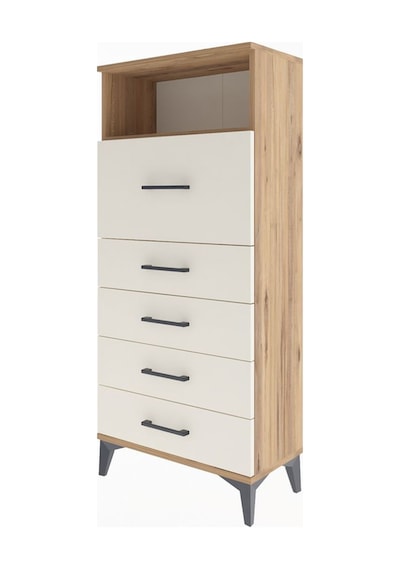 Arges Dolap Tek Raflı 5 Çekmeceli 60x30x134 Çam-aytaşı Çam