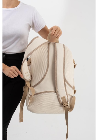 Ventis Unisex Okul Çantası Lise Ortaokul Sırt Çantası 43 30 Cm Ortopedik Sırt Çok Cepli Vnt3-c Bej