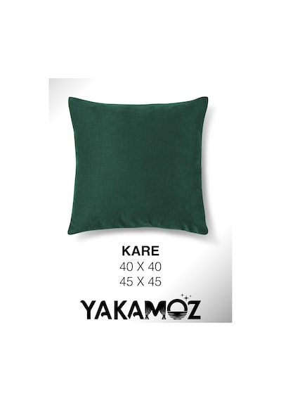 Zümrüt Yeşili Kırlent , Yastık Kılıfı Kadife Görünümlü Velvet Touch Serisi Zümrüt Yeşil