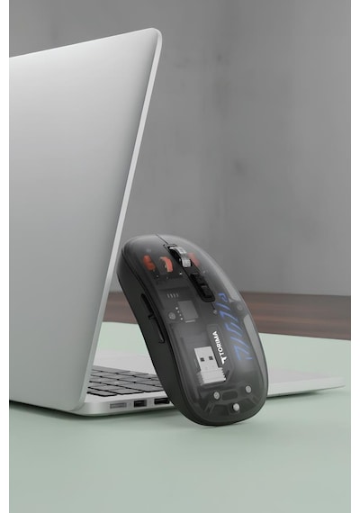Torima TM23 Şeffaf Çift Modlu Fare Bluetooth 5.2 + 2.4g Kablosuz Mouse
