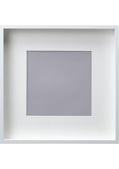 Sannahed 50x50 Cm Beyaz Çiçek Eşya Konabilen Derin Kutu Çerçeve Ahşap Fotoğraf Resim Çerçevesi