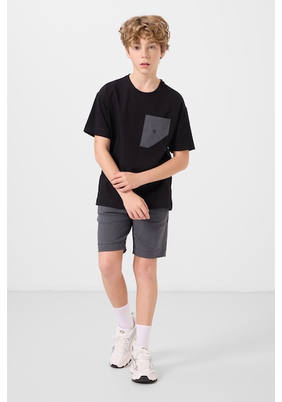 Siyah-gri Pamuklu Oversize Fit Dokuma Hafif Esnek Chino Erkek Çocuk Şort Takım - 11278 Siyah - Gri Siyah-gri Pamuklu Oversize Fit Dokuma Hafif Esnek Chino Erkek Çocuk Şort Takım - 11278 Siyah - Gri