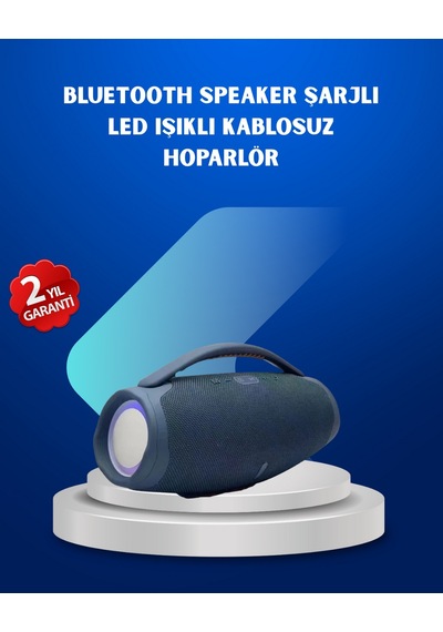 Ipx5 - 435 - Su Geçirmez Tnabilir Bluetooth Hoparlör - Muratech - Renkli Işıklı