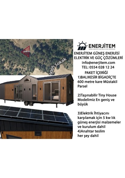 Enerjitem Tiny House,balıkesir Bigadiç'te Arsa,5 Kw Güneş Enerji