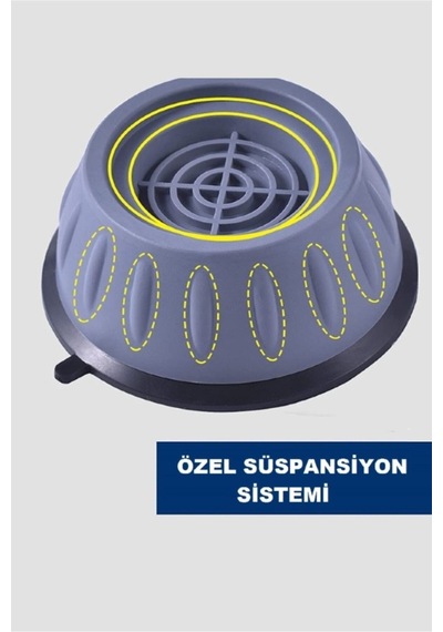 Çamaşır Makinesi Titreşim Önleyici Ayak 4'lü Takım Kaydırmaz Gri Diğer