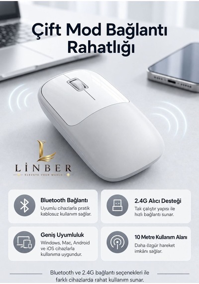 Şarjlı Kablosuz Gri Mouse Bluetooth + 2.4g Çift Modlu Type-c Şarjlı Sessiz Tuşlu Ergonomik Optik 1200/1600 Dpı Taşınabilir Mouse Çok Renkli Diğer Şarjlı Kablosuz Gri Mouse Bluetooth + 2.4g Çift Modlu Type-c Şarjlı Sessiz Tuşlu Ergonomik Optik 1200/1600 Dpı Taşınabilir Mouse Çok Renkli Diğer