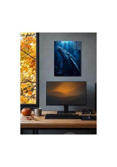 Balina A3 Metal Poster Mavi Okyanus Ve Sualtı Manzaralı Dekoratif Duvar Tablosu Çok Renkli - 937522863 Çok Renkli - 937522863 Çok Renkli