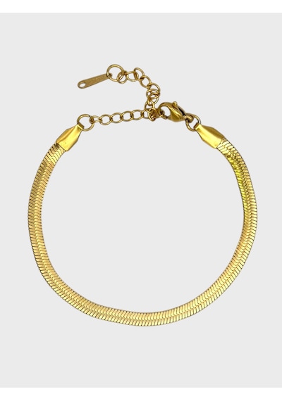 Arnes Jewelry Çelik İtalyan Ezmesi Bileklik Ar40 Gold