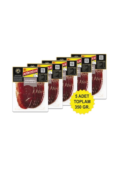 Yüksek Proteinli Karabiberli Dana Kuru Et 70 Gr. Beşli Paket Toplam 350 Gr.