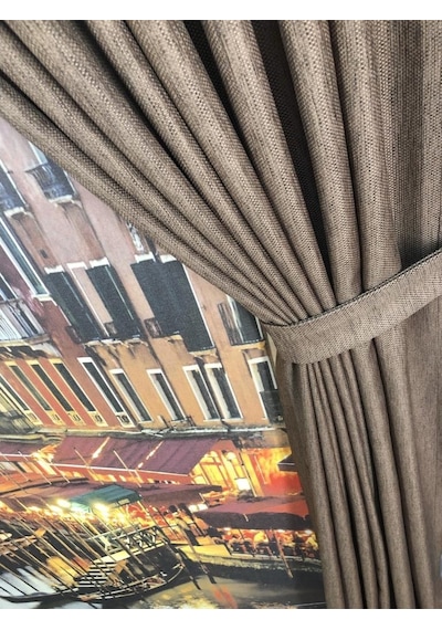 Fon Perde Keten Işık Engelleyici Blackout Linen Karartma Perde