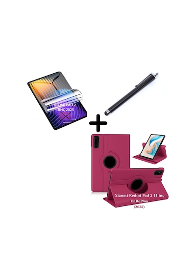 Xiaomi Redmi Pad 2 11inç 2025 Kılıf Dönen Tablet Kilifi Ekran Koruyucu+kalem Kapaklı Kılıf