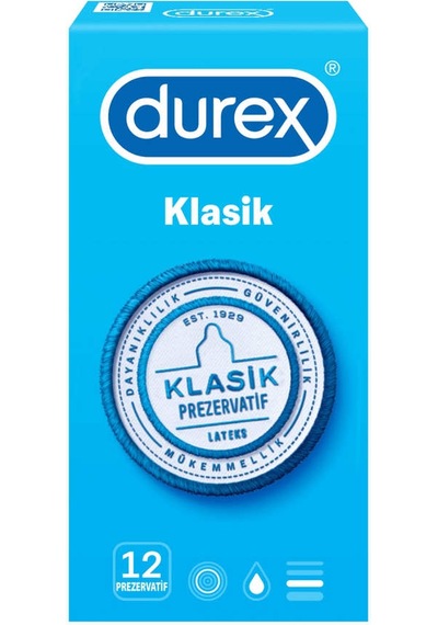 Durex Klasik Prezervatif Lateks 12'li