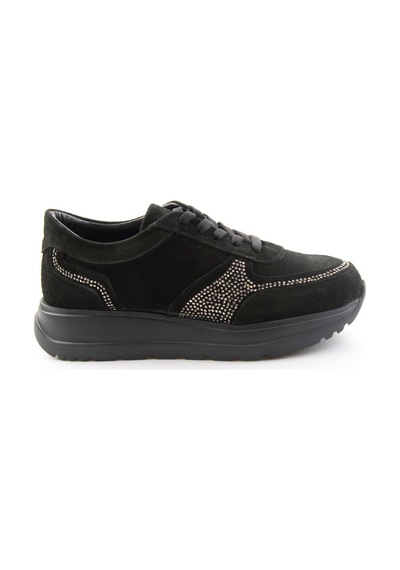 Bambi Siyah Süet Hakiki Deri Kadın Sneaker K01753051402