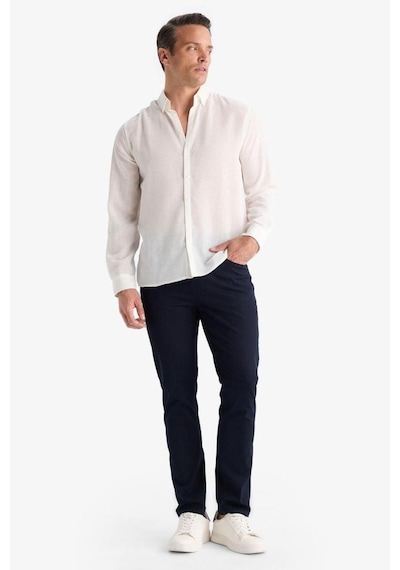 Defacto Slim Fit Dar Kesim Dar Paça Pantolon B2089ax25aunv91 Lacivert