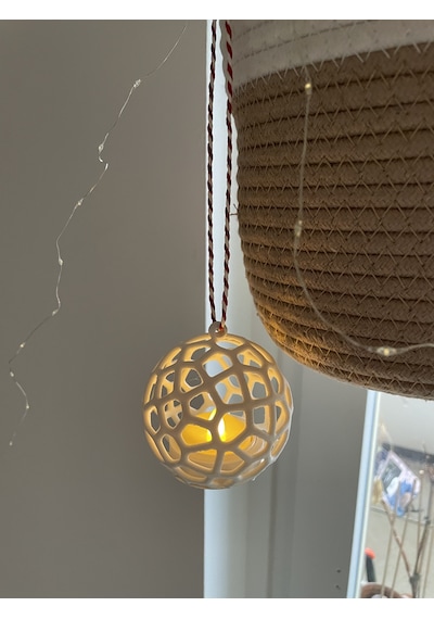 Yılbaşı Süsü Modern Dekoratif Obje 12cm Beyaz Mum Led